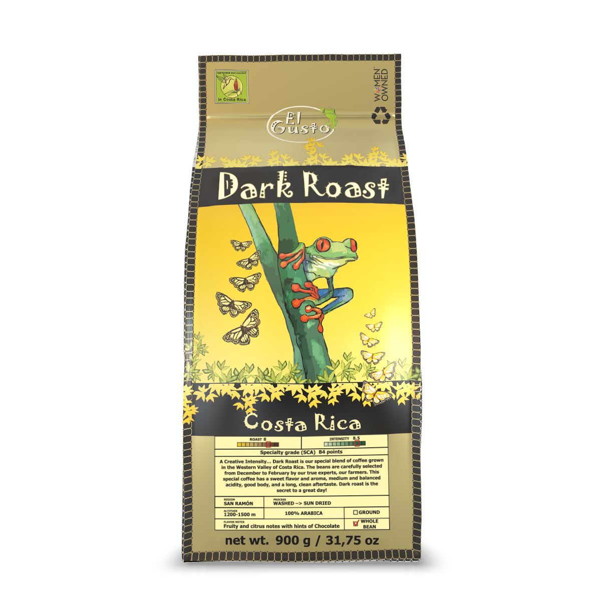 ROASTED WHOLE BEAN COFFEE El Gusto Dark Roast - 31.75 Onz - Image 1