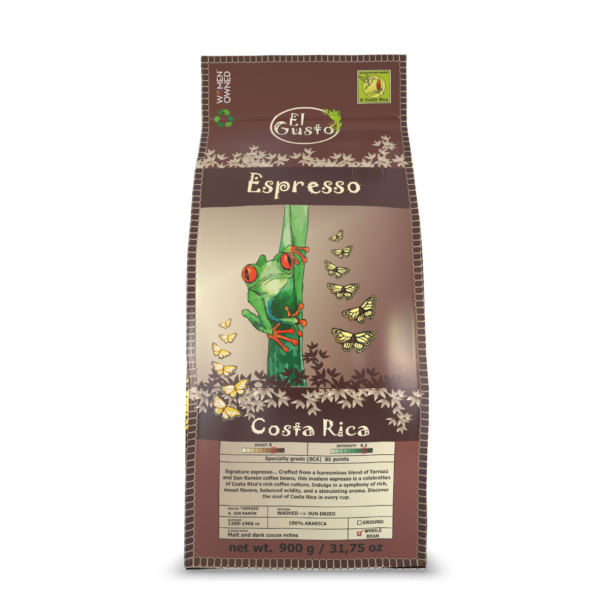 ROASTED WHOLE BEAN COFFEE El Gusto Espresso - 31.75 Onz - Image 1
