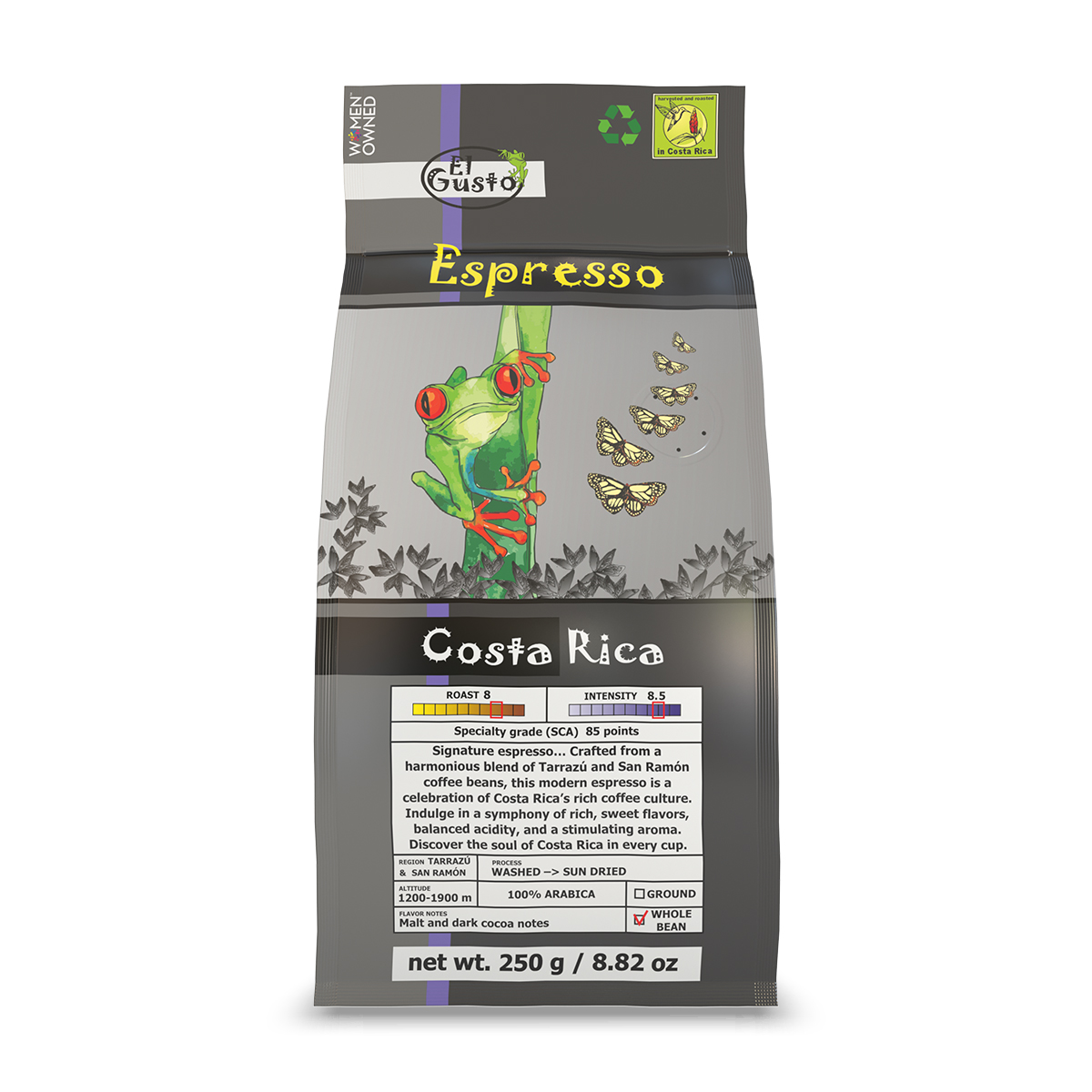ROASTED WHOLE BEAN COFFEE El Gusto Espresso - 8.8 Oz - Image 1