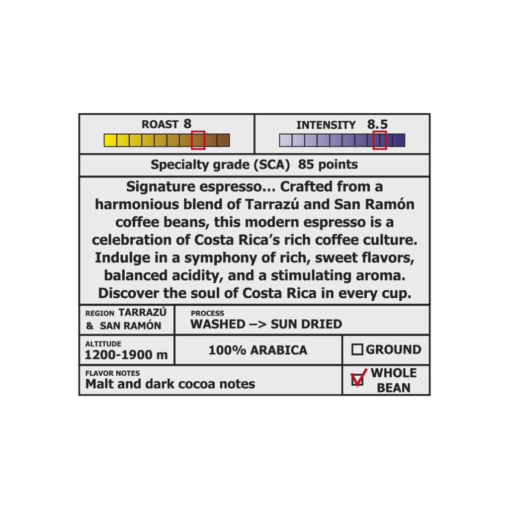 ROASTED WHOLE BEAN COFFEE El Gusto Espresso - 8.8 Oz