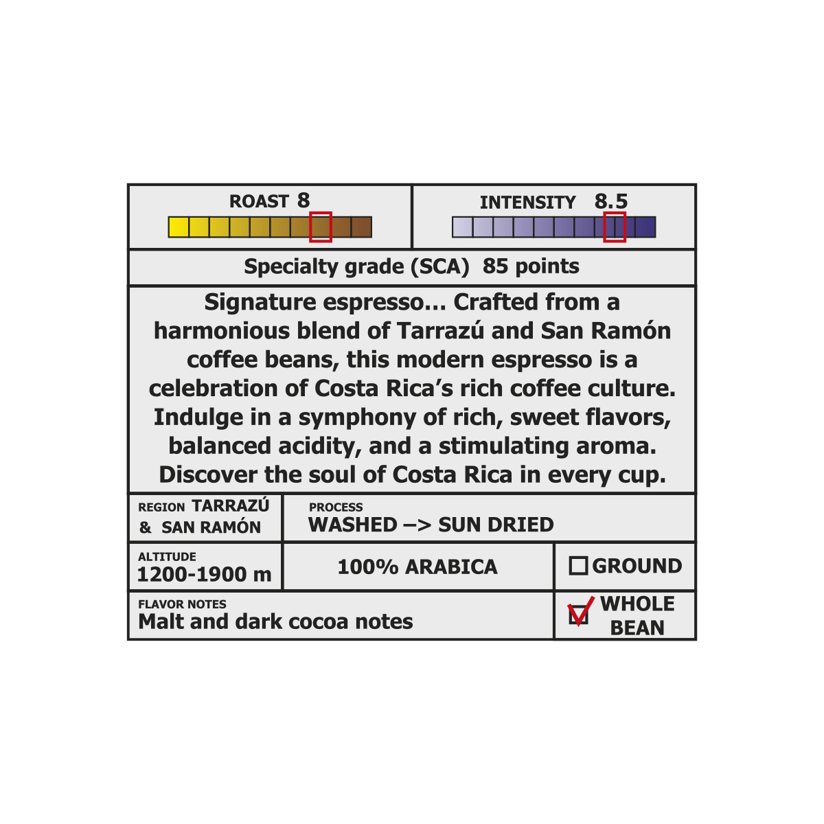 ROASTED WHOLE BEAN COFFEE El Gusto Espresso - 8.8 Oz - Image 2