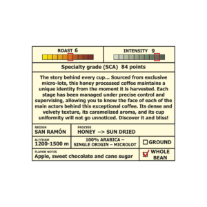 ROASTED WHOLE BEAN COFFEE El Gusto Honey - 8.8 Oz - Image 2