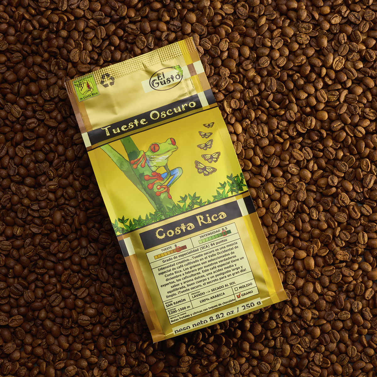 ROASTED GROUND  COFFEE El Gusto Dark roast - 8.8 Oz - Image 5